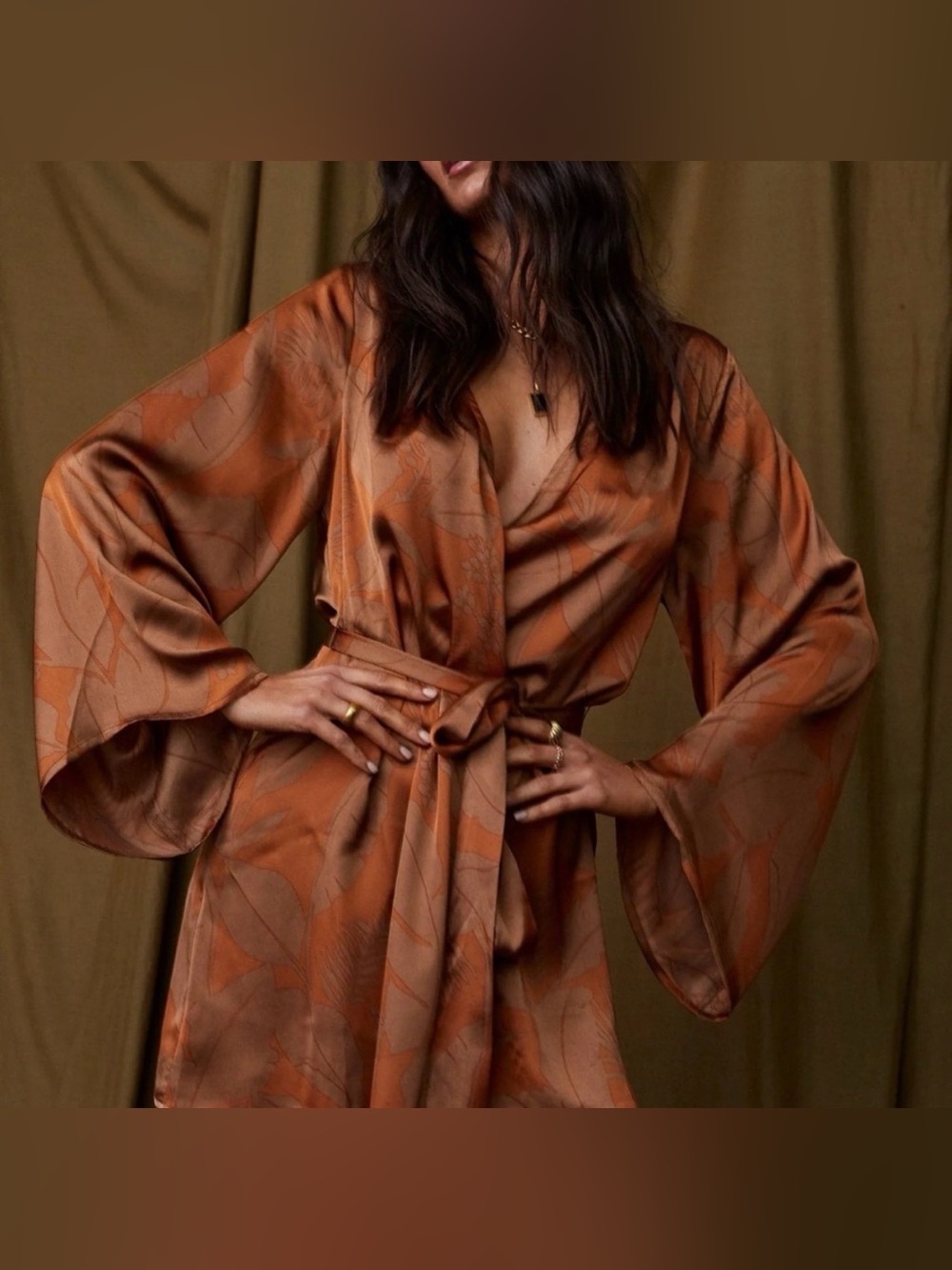 ✨ 12th Tribe Gold Standard Rust Kimono Dress ✨